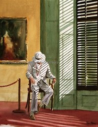 They also serve who only sit and wait, original watercolour painting by Robin Storey