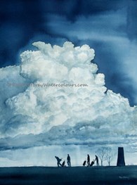 Golf Fairway Hole 3, original watercolour painting by Robin Storey