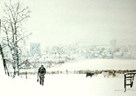 Snow Shower Over Beverley, original watercolour painting by Robin Storey