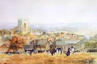 Cows On The Hurn, original watercolour painting by Robin Storey