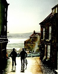 Robin Hoods Bay, original watercolour painting by Robin Storey