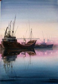 Alexandra Dock, original watercolour painting by Robin Storey