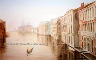 Lone Gondola, original watercolour painting by Robin Storey