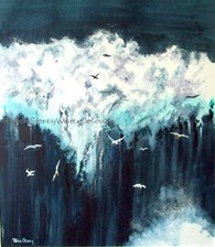 Wave study, original watercolour painting by Robin Storey