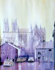 Flemingate Rush Hour Beverley, original watercolour painting by Robin Storey
