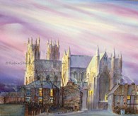 Beverley Minster Early Morning, original watercolour painting by Robin Storey