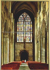 Beverley Minster West Window, original watercolour painting by Robin Storey