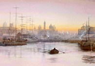 Princes Dock, Hull, original watercolour painting by Robin Storey
