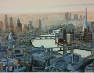 London Cityscape, original watercolour painting by Robin Storey