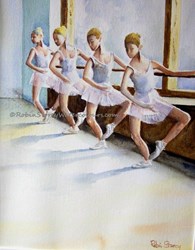 Ballet Dancers At Bar, original watercolour painting by Robin Storey