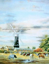 Skidby Mill, original watercolour painting by Robin Storey