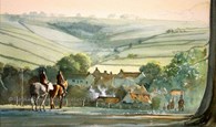 Wolds Village, original watercolour painting by Robin Storey
