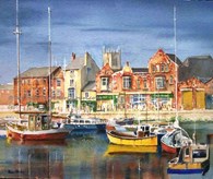 Hull Marina, original watercolour painting by Robin Storey