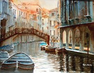 Large Venetian Canal, original watercolour painting by Robin Storey