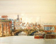 Ouse Bridge York, original watercolour painting by Robin Storey