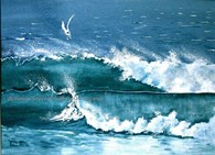Surf and Sea, original watercolour painting by Robin Storey