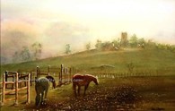 Holme-On-Spalding-Moor Horses, original watercolour painting by Robin Storey
