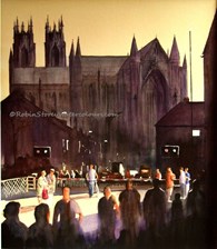 The Crossing (Castagnet style), original watercolour painting by Robin Storey