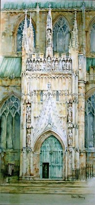Highgate Porch Beverley Minster, original watercolour painting by Robin Storey