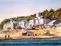 Filey Coble Landing, original watercolour painting by Robin Storey