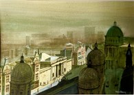 Ferens Gallery, original watercolour painting by Robin Storey