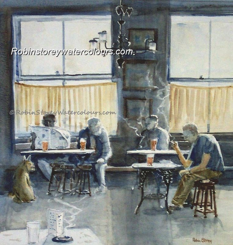 Inside Nellie's ,original watercolour by Robin Storey Inside Nellie's ,original watercolour by Robin Storey