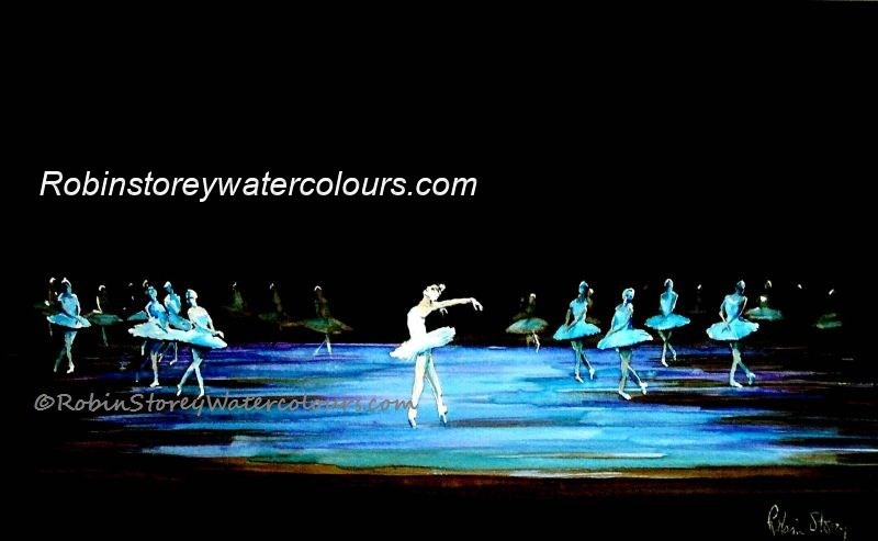 Swan Lake ,original watercolour by Robin Storey Swan Lake ,original watercolour by Robin Storey