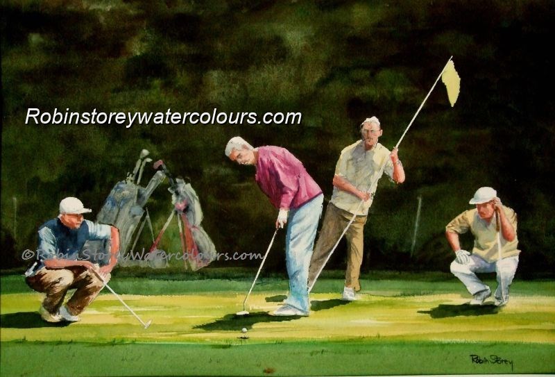 "No Pressure" ,original watercolour by Robin Storey "No Pressure" ,original watercolour by Robin Storey