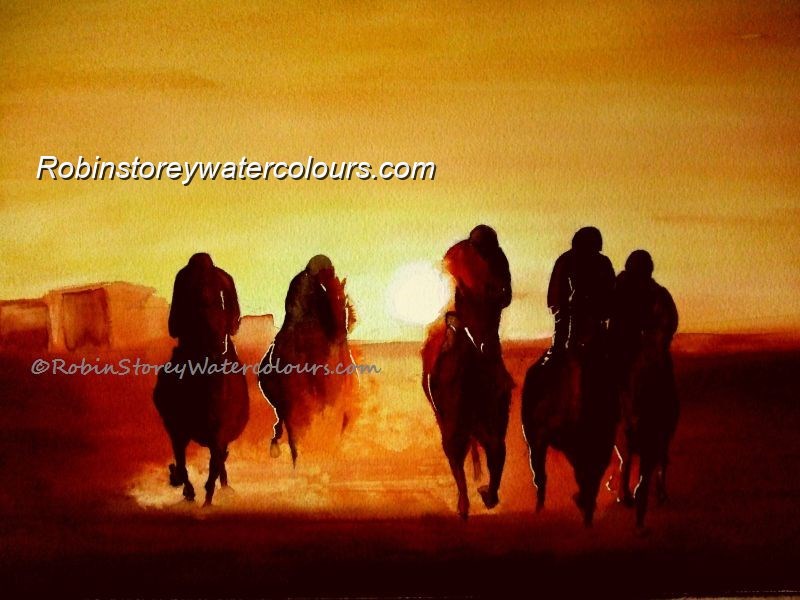 Sunset Horses ,original watercolour by Robin Storey Sunset Horses ,original watercolour by Robin Storey