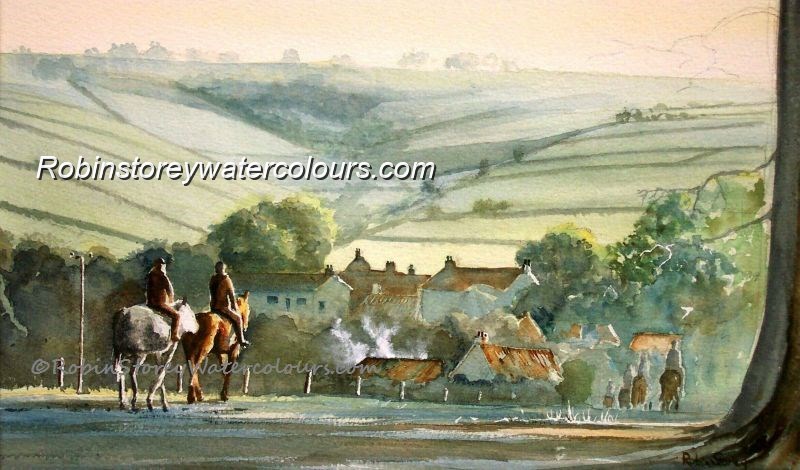 Wolds Village ,original watercolour by Robin Storey Wolds Village ,original watercolour by Robin Storey