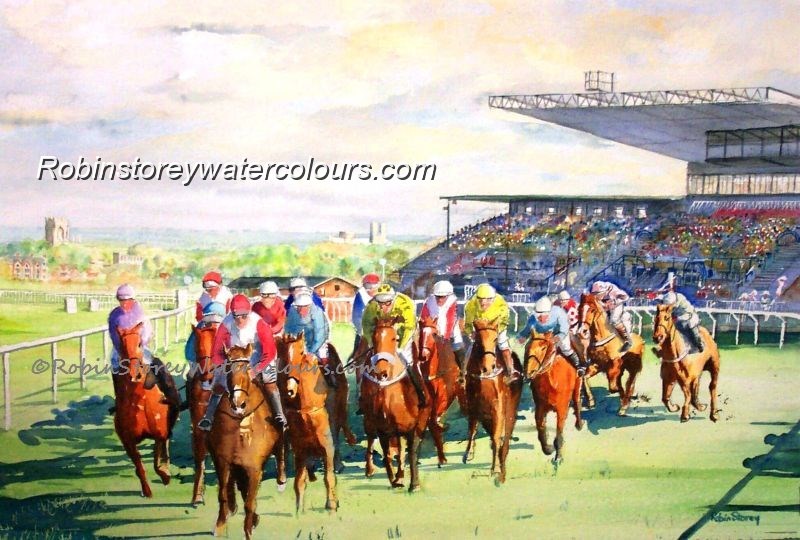 Beverley Races ,original watercolour by Robin Storey Beverley Races ,original watercolour by Robin Storey