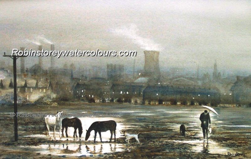 Rainy Morning ,original watercolour by Robin Storey Rainy Morning ,original watercolour by Robin Storey