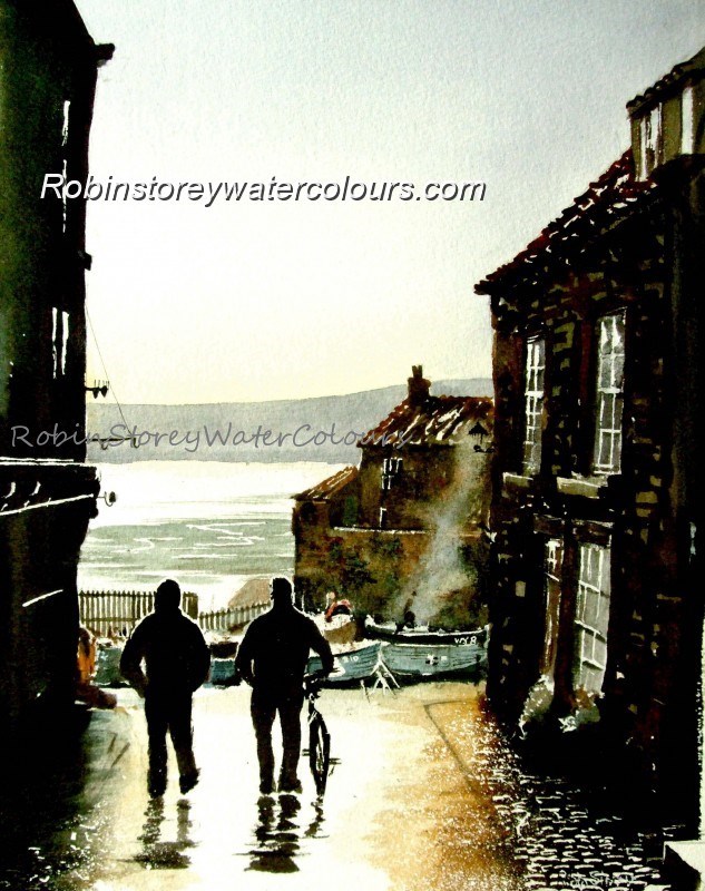 Robin Hoods Bay ,original watercolour by Robin Storey Robin Hoods Bay ,original watercolour by Robin Storey