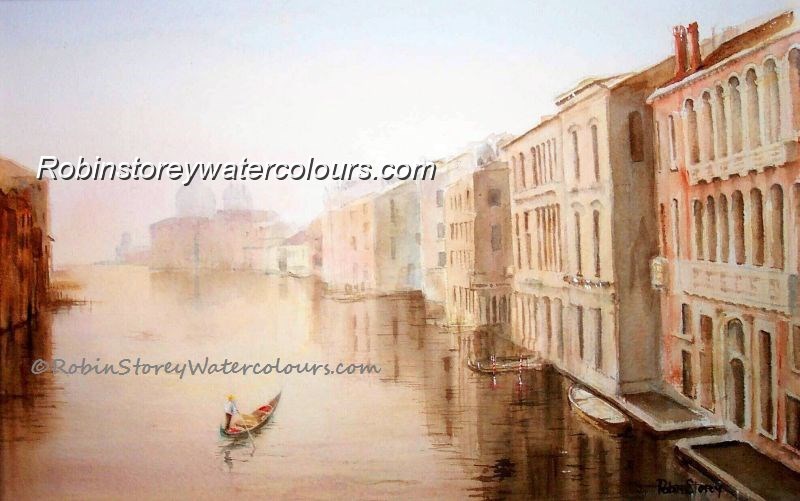 Lone Gondola ,original watercolour by Robin Storey Lone Gondola ,original watercolour by Robin Storey