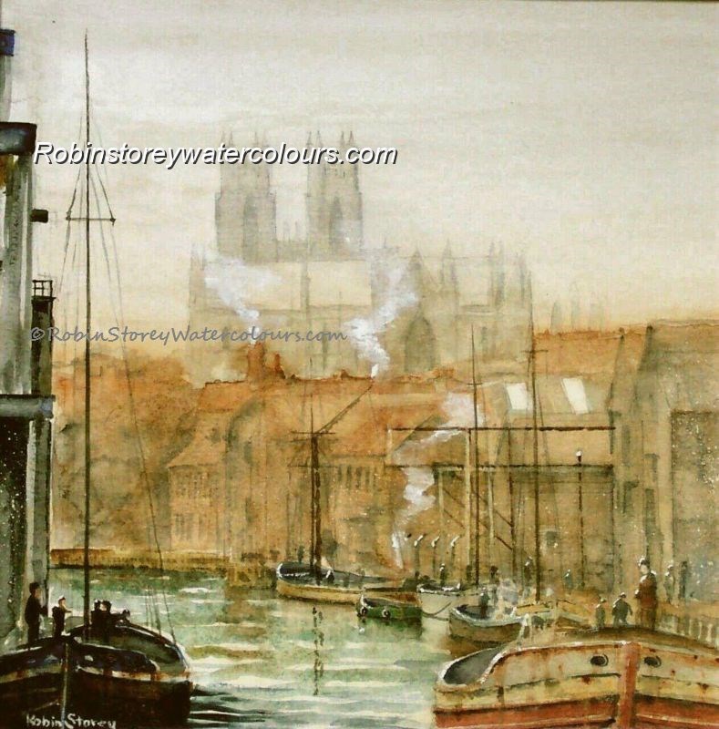 Old Beverley Beck ,original watercolour by Robin Storey Old Beverley Beck ,original watercolour by Robin Storey
