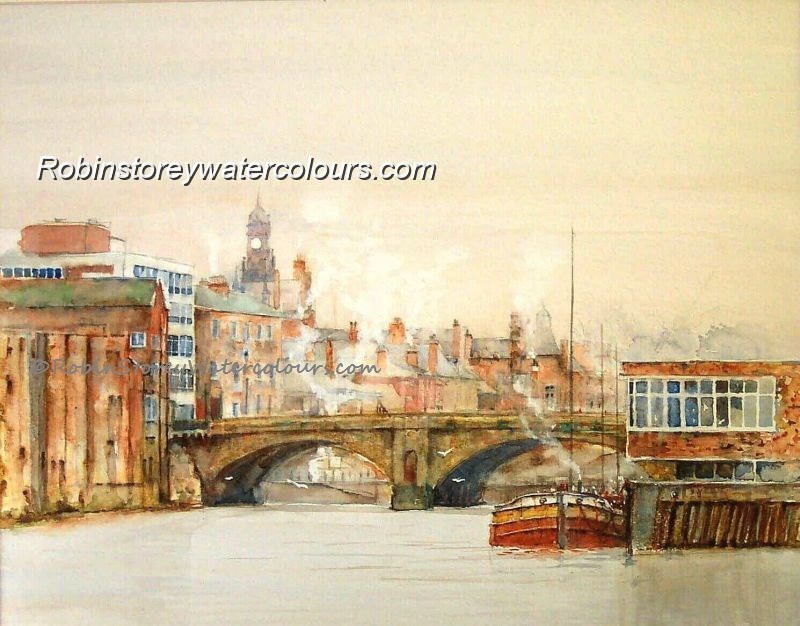 Ouse Bridge York ,original watercolour by Robin Storey Ouse Bridge York ,original watercolour by Robin Storey
