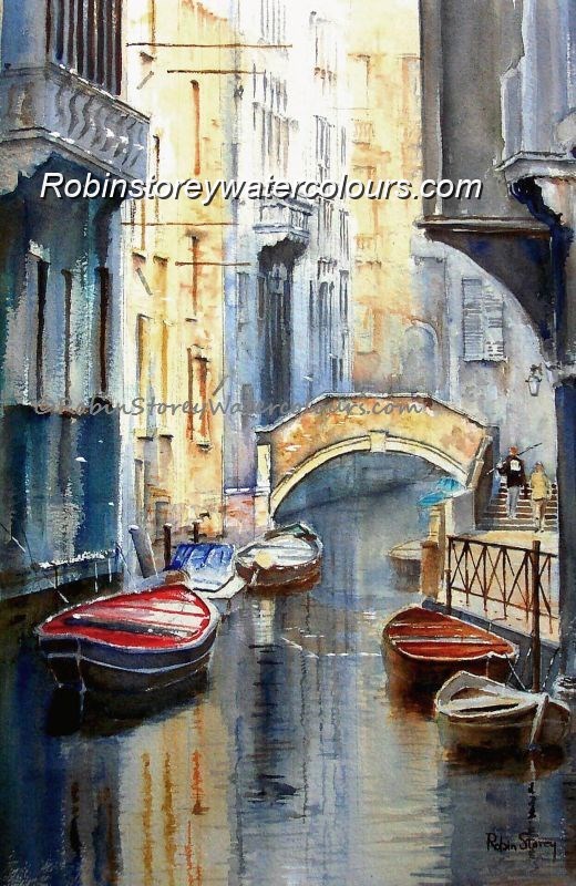 Venetian Small Canal ,original watercolour by Robin Storey Venetian Small Canal ,original watercolour by Robin Storey
