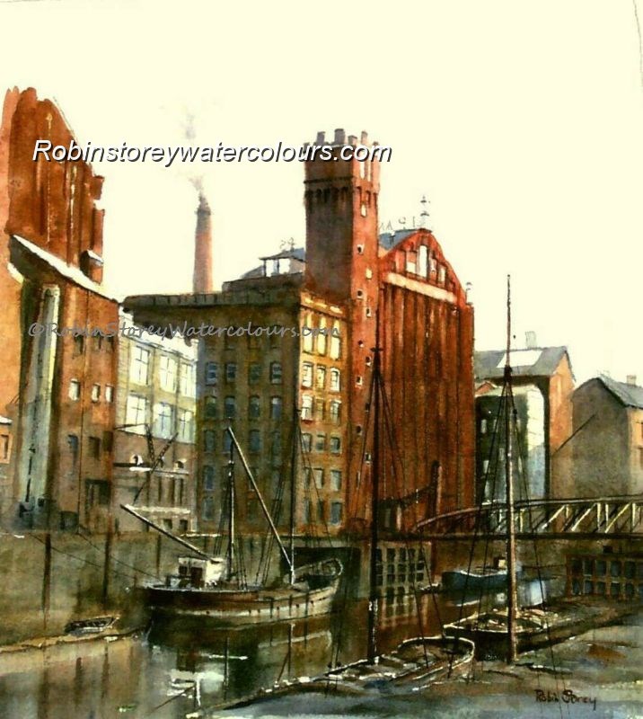 Rank Flour Mill ,original watercolour by Robin Storey Rank Flour Mill ,original watercolour by Robin Storey