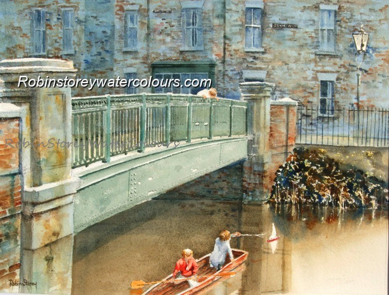 The Bridge ,original watercolour by Robin Storey