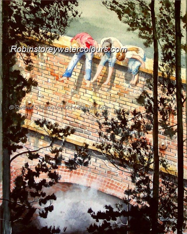 Railway Bridge ,original watercolour by Robin Storey Railway Bridge ,original watercolour by Robin Storey
