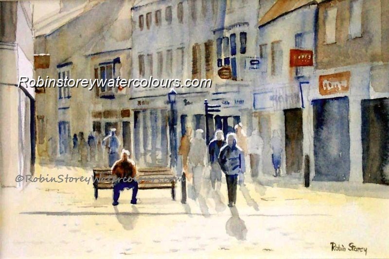 Burton's Corner ,original watercolour by Robin Storey Burton's Corner ,original watercolour by Robin Storey