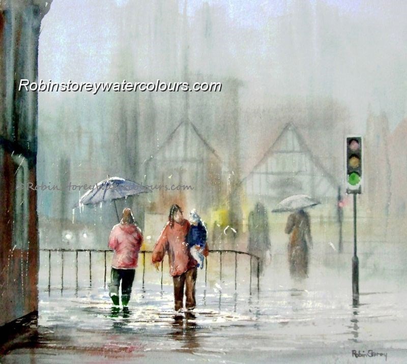 Flooded North Bar ,original watercolour by Robin Storey Flooded North Bar ,original watercolour by Robin Storey