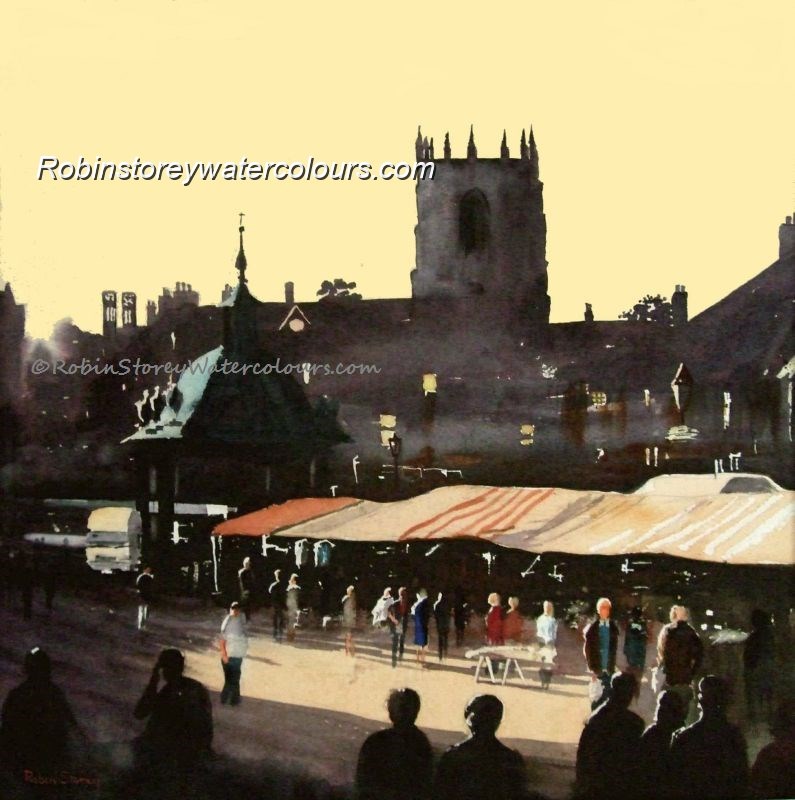 The Market ,original watercolour by Robin Storey The Market ,original watercolour by Robin Storey
