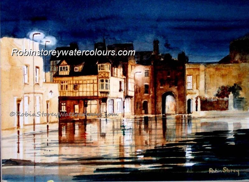 Rainy North Bar Without ,original watercolour by Robin Storey