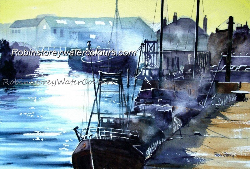 Beverley Shipyard ,original watercolour by Robin Storey