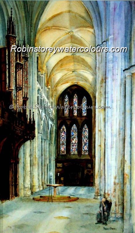 Beverley Minster Transept ,original watercolour by Robin Storey Beverley Minster Transept ,original watercolour by Robin Storey