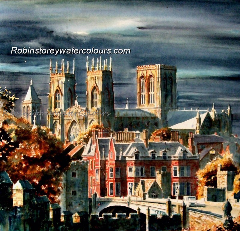 York Minster ,original watercolour by Robin Storey