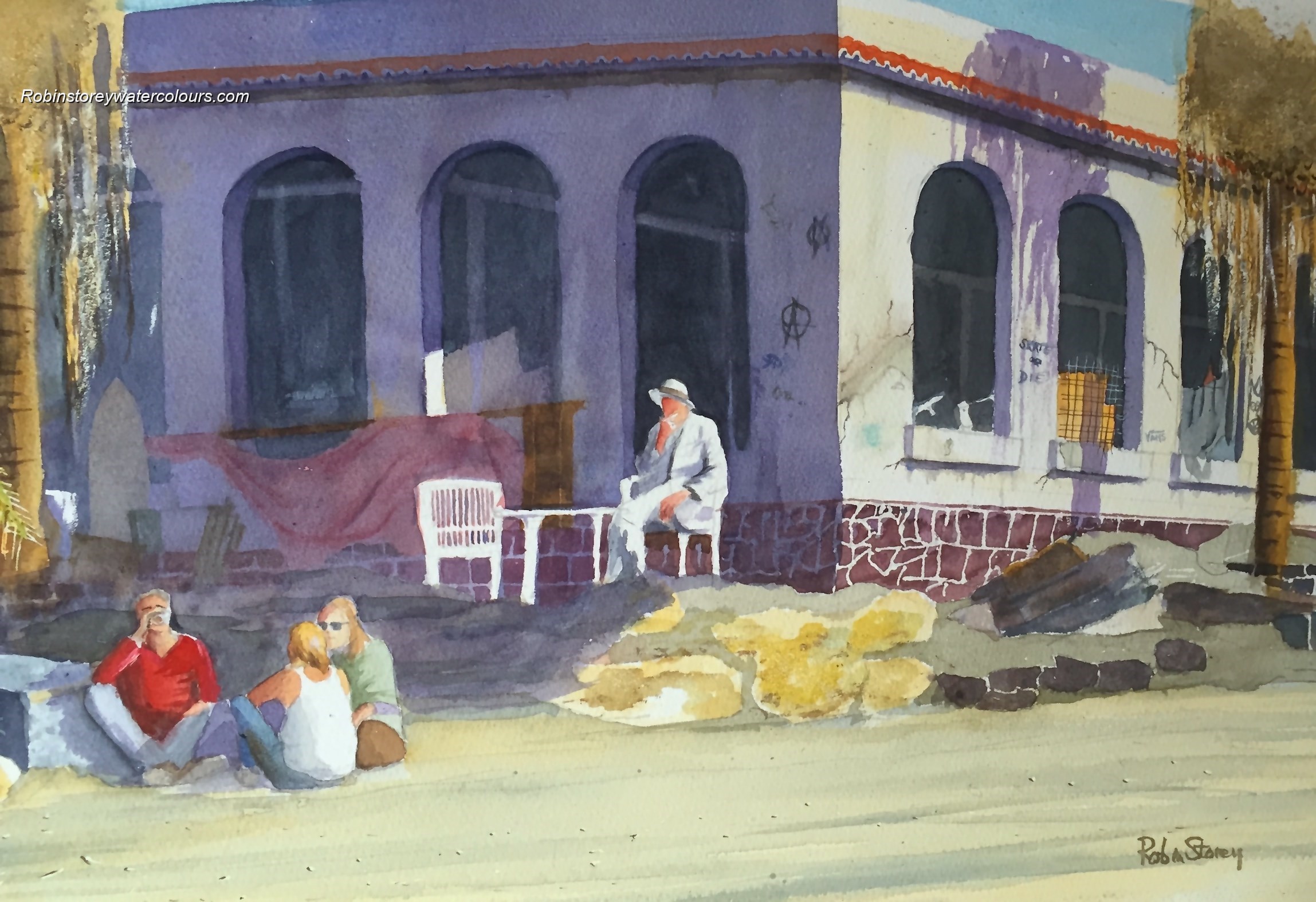 Derelict beach house Arona ,original watercolour by Robin Storey Derelict beach house Arona ,original watercolour by Robin Storey