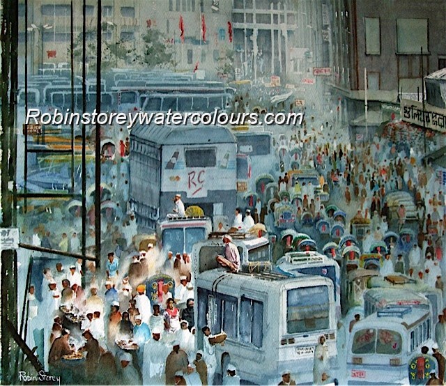 Dhaka (1) ,original watercolour by Robin Storey Dhaka (1) ,original watercolour by Robin Storey
