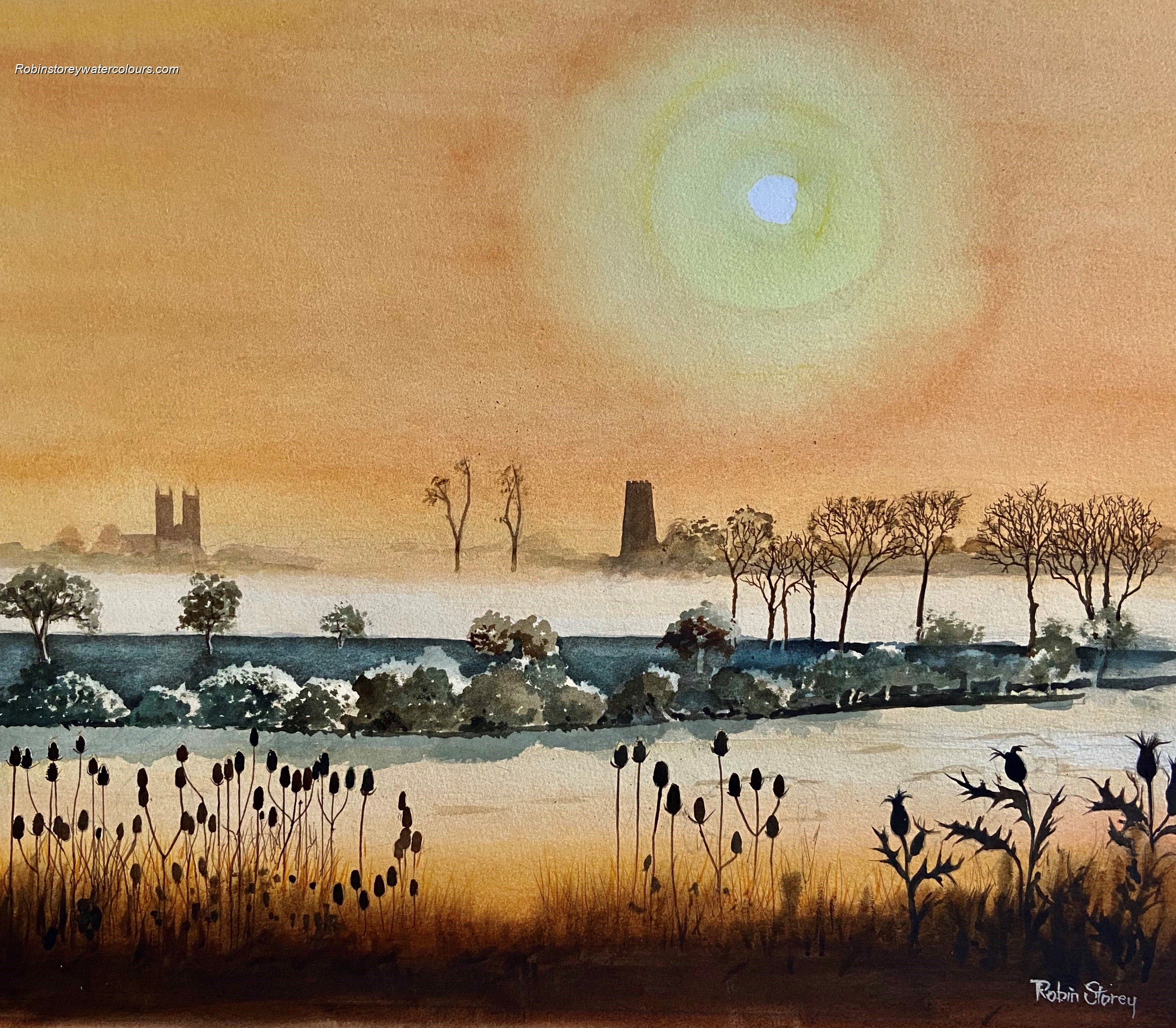 Misty autumn Westwood ,original watercolour by Robin Storey Misty autumn Westwood ,original watercolour by Robin Storey